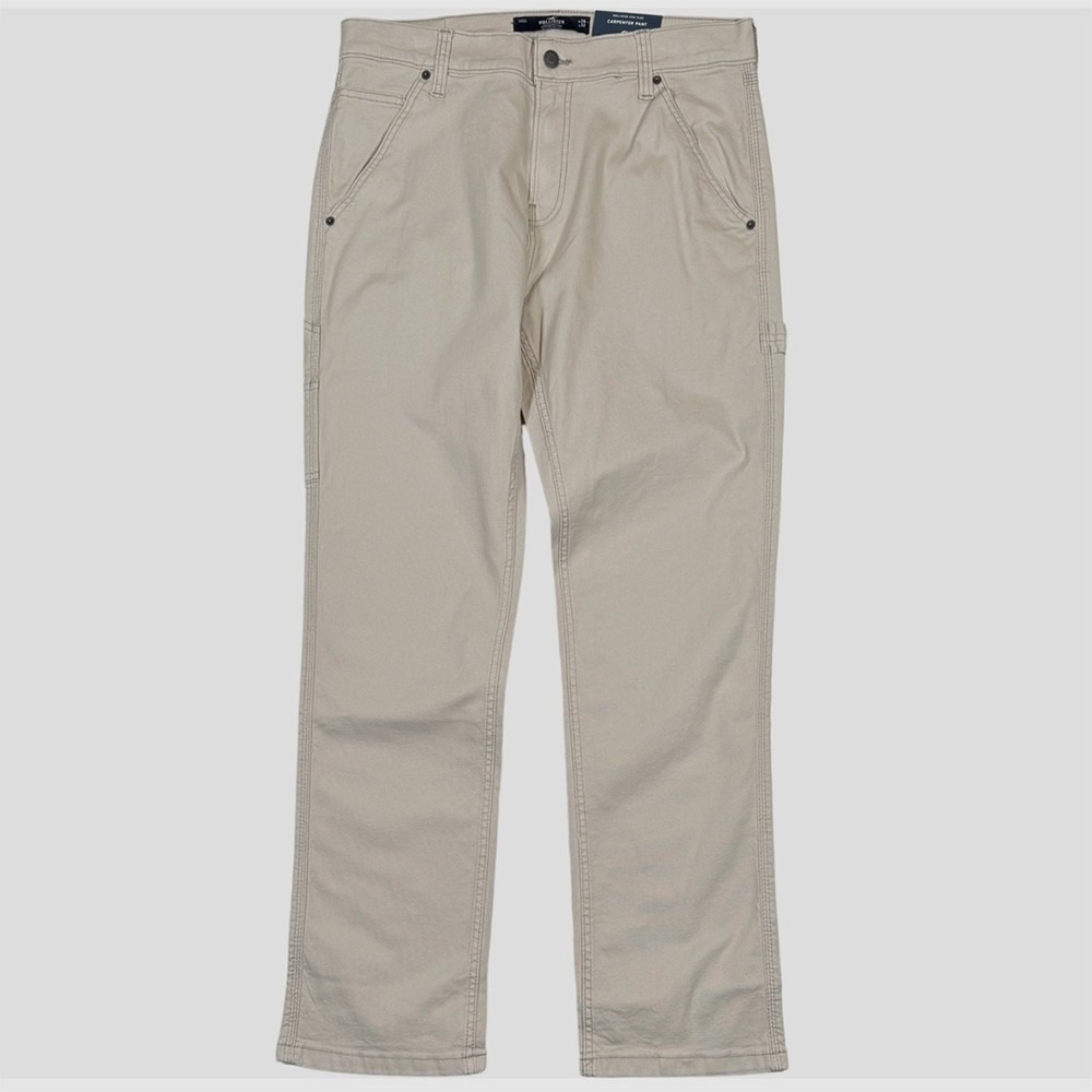 Mens Hollister Epic Flex Carpenter Pants - NWT 34 x 32 Light Khaki - #47552-H8